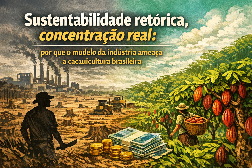 Sustentabilidade retórica, concentração real: por que o modelo da indústria ameaça a cacauicultura brasileira